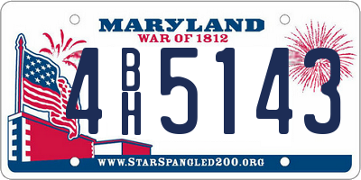 MD license plate 4BH5143
