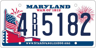 MD license plate 4BH5182