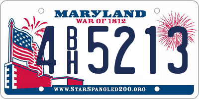 MD license plate 4BH5213