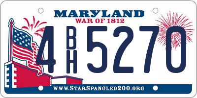 MD license plate 4BH5270