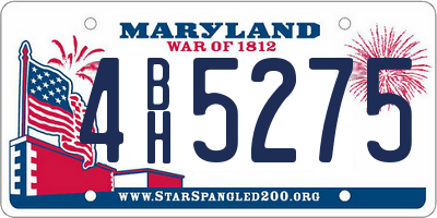 MD license plate 4BH5275