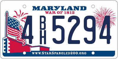 MD license plate 4BH5294