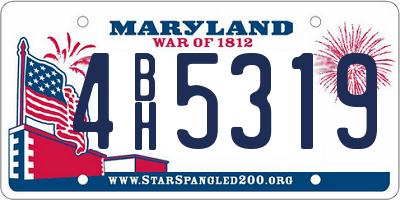 MD license plate 4BH5319