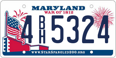 MD license plate 4BH5324