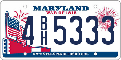 MD license plate 4BH5333