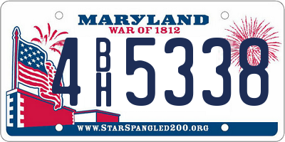 MD license plate 4BH5338