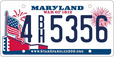 MD license plate 4BH5356