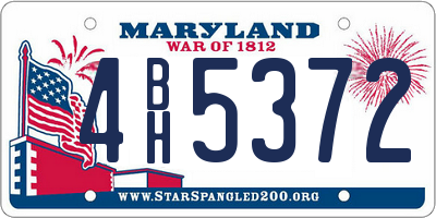 MD license plate 4BH5372