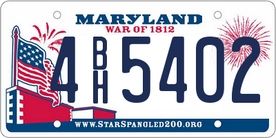 MD license plate 4BH5402