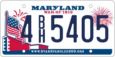 MD license plate 4BH5405