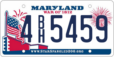 MD license plate 4BH5459