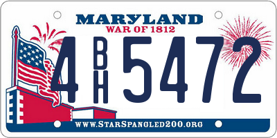 MD license plate 4BH5472