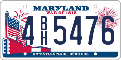 MD license plate 4BH5476