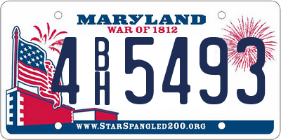 MD license plate 4BH5493
