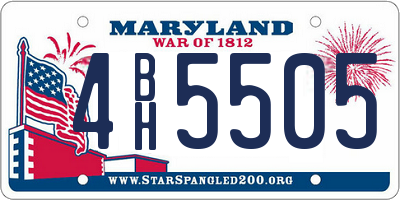 MD license plate 4BH5505
