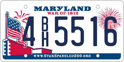 MD license plate 4BH5516