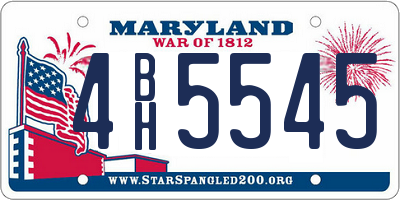 MD license plate 4BH5545