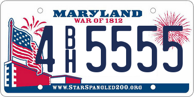 MD license plate 4BH5555