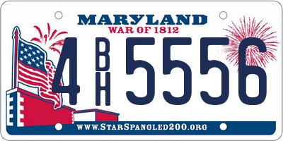 MD license plate 4BH5556
