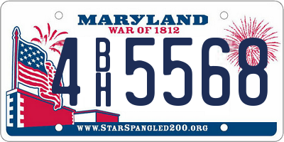 MD license plate 4BH5568