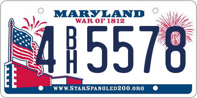 MD license plate 4BH5578