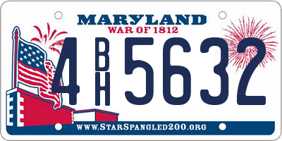 MD license plate 4BH5632