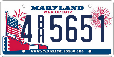 MD license plate 4BH5651