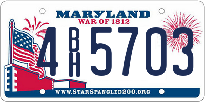 MD license plate 4BH5703