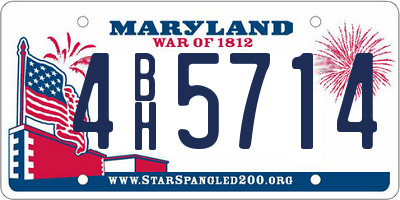 MD license plate 4BH5714