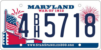 MD license plate 4BH5718