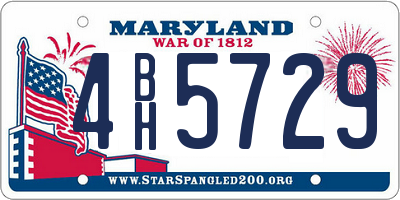 MD license plate 4BH5729