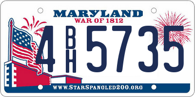 MD license plate 4BH5735