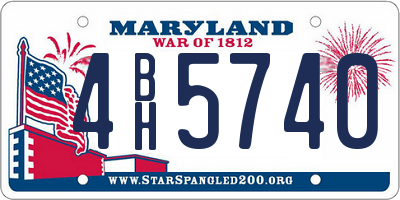 MD license plate 4BH5740