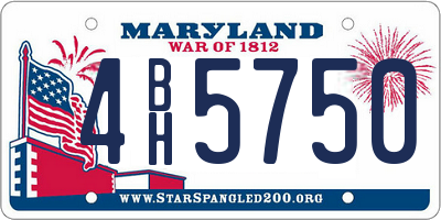 MD license plate 4BH5750