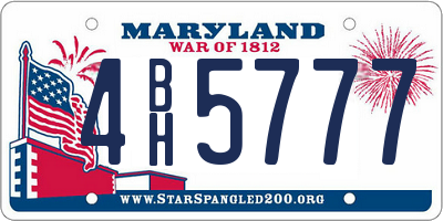MD license plate 4BH5777