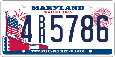 MD license plate 4BH5786