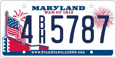 MD license plate 4BH5787
