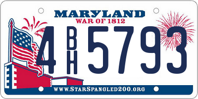 MD license plate 4BH5793