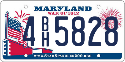 MD license plate 4BH5828