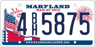 MD license plate 4BH5875