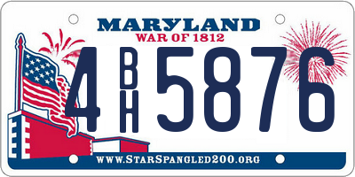MD license plate 4BH5876
