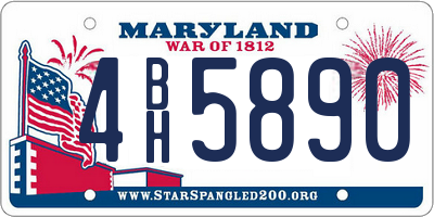 MD license plate 4BH5890