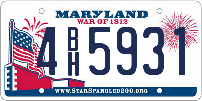 MD license plate 4BH5931