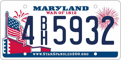 MD license plate 4BH5932