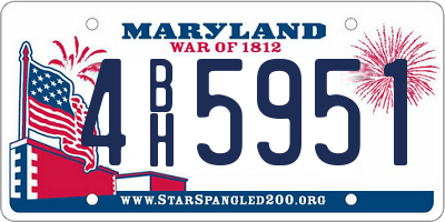 MD license plate 4BH5951