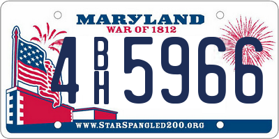 MD license plate 4BH5966