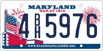 MD license plate 4BH5976