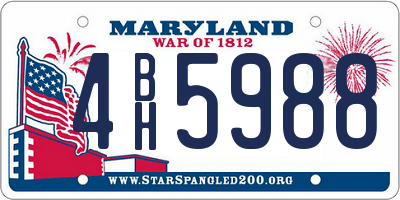 MD license plate 4BH5988