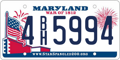 MD license plate 4BH5994