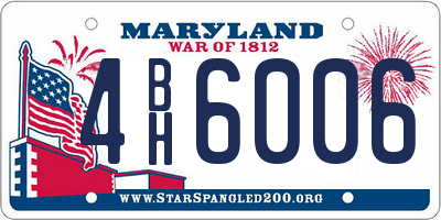 MD license plate 4BH6006